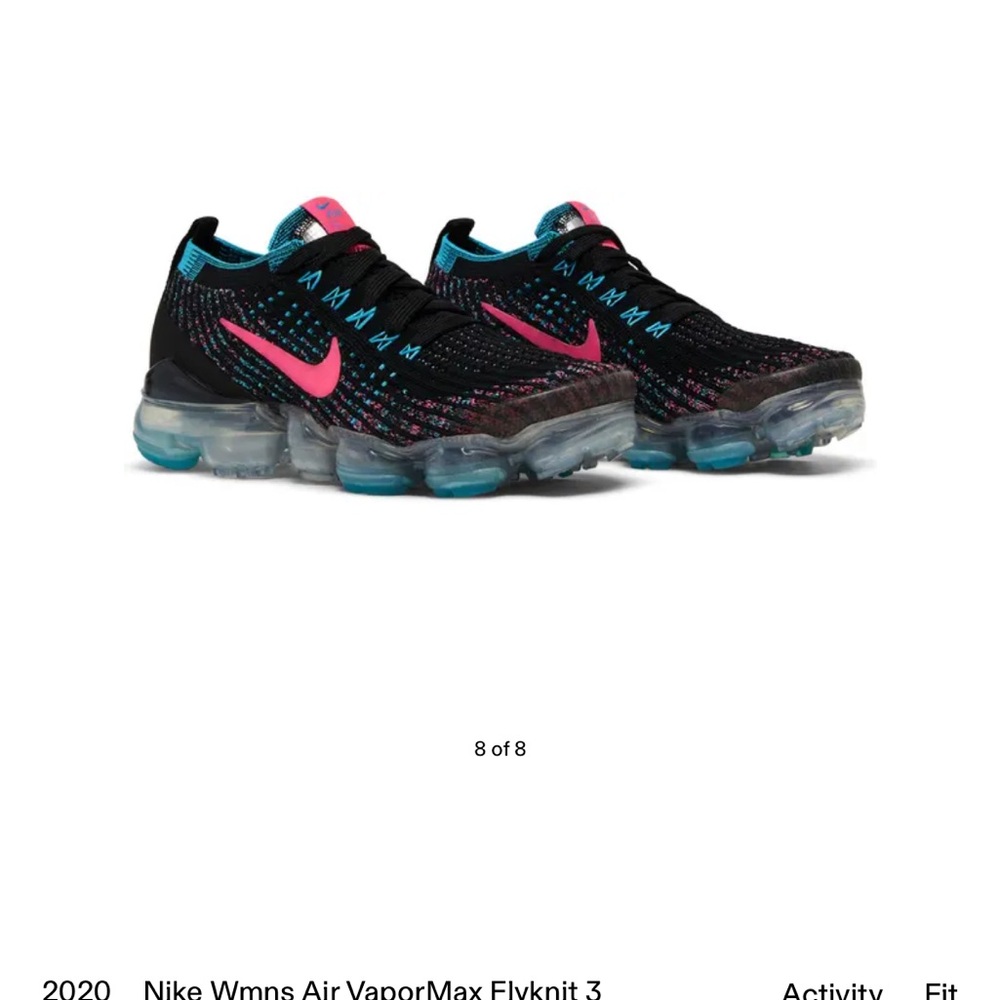 Nike VaporMax Flyknit 3 Black with Pink and Blue Accents